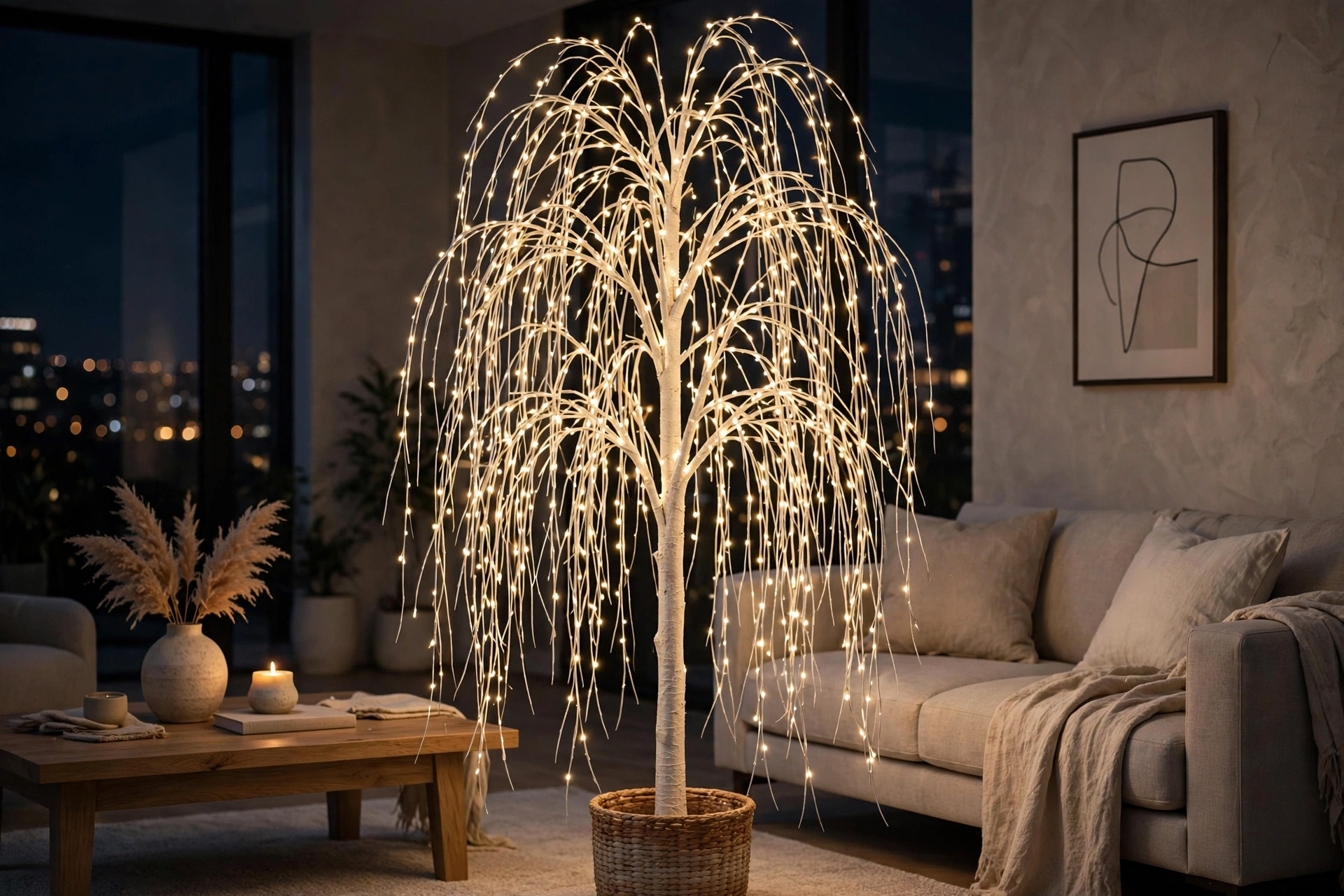 LED Weeping Willow Floor Lamp